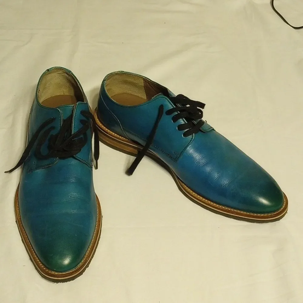 Ombre Blue Leather Bacco Bucci Dress Shoes